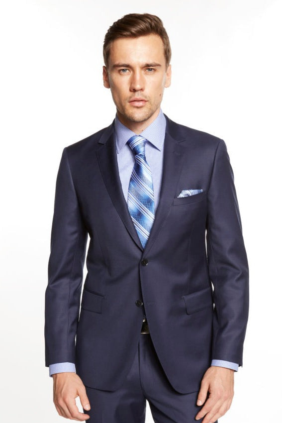 Mantoni French Blue Wool Business Suit