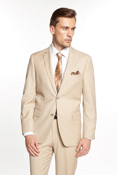 Mantoni Beige Wool Business Suit