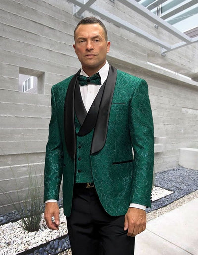 3 Piece Modern Fit Textured Suit by Statement