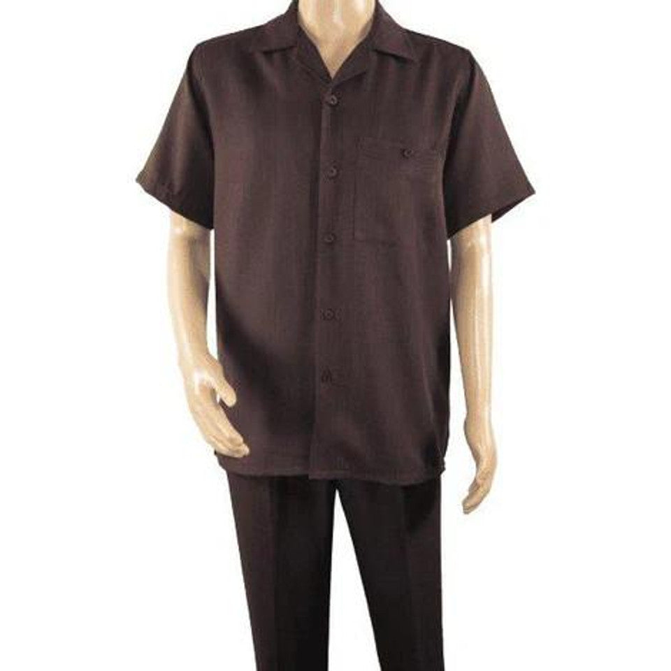Men's Brown Short Sleeve Walking Suit