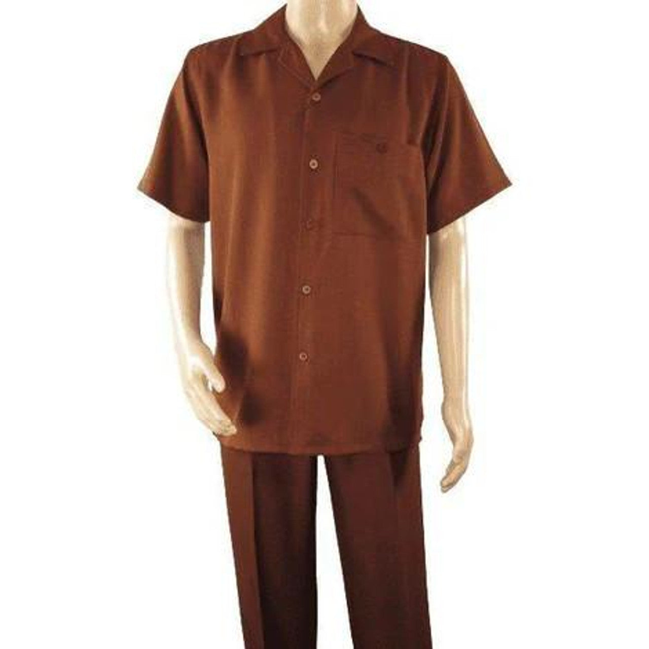 Mens Cognac Short Sleeve Walking Suit