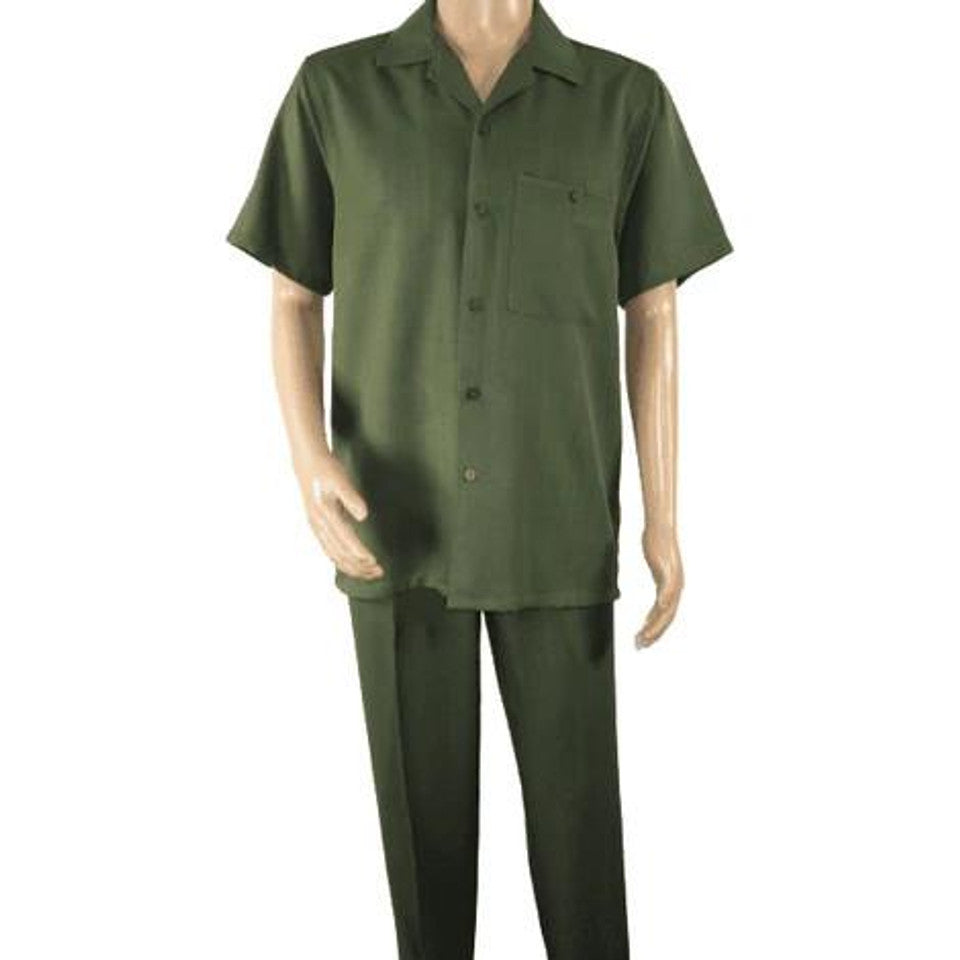 Men's Olive Short Sleeve Walking Suit
