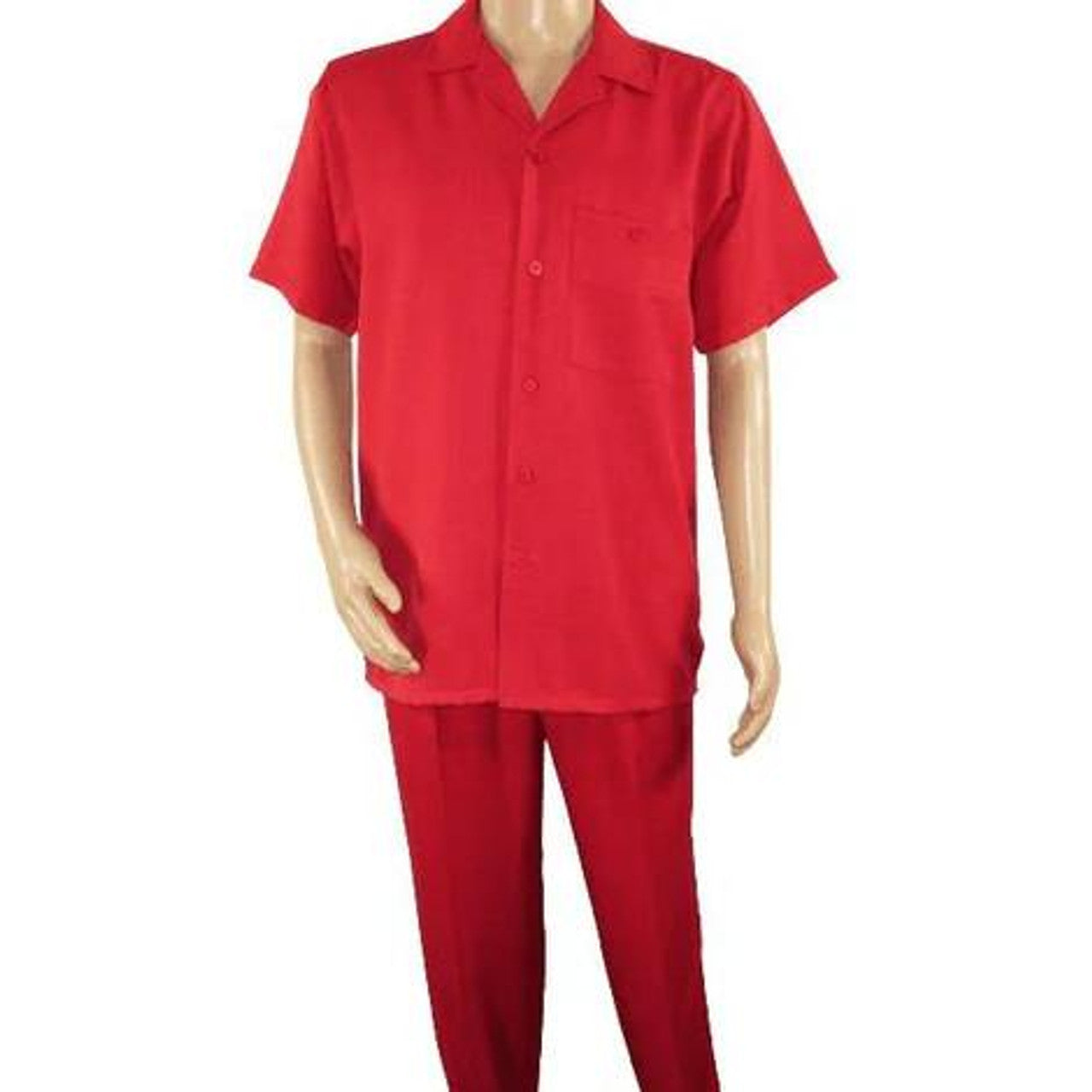 Mens Red Short Sleeve Walking Suit