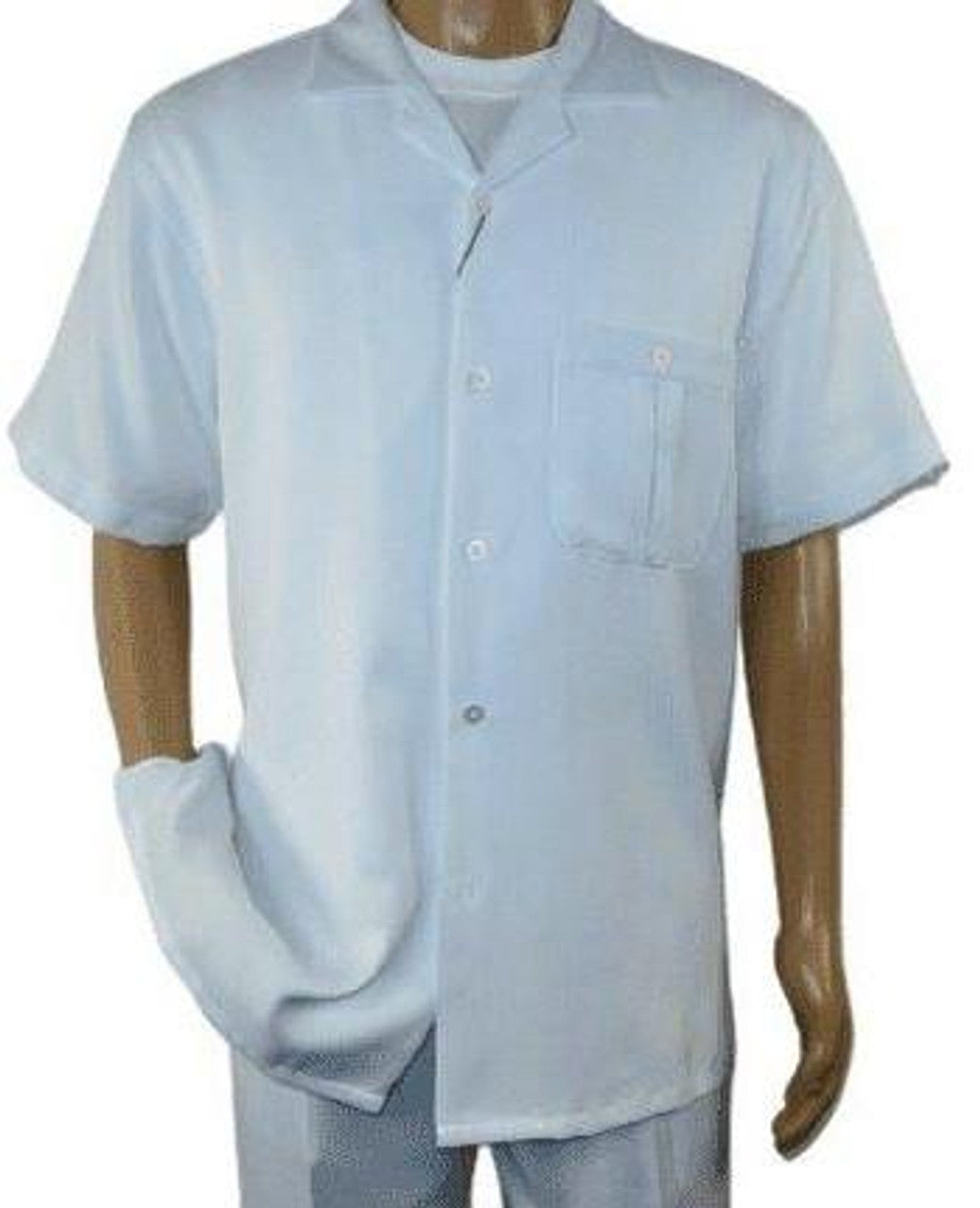 Mens White Short Sleeve Walking Suit