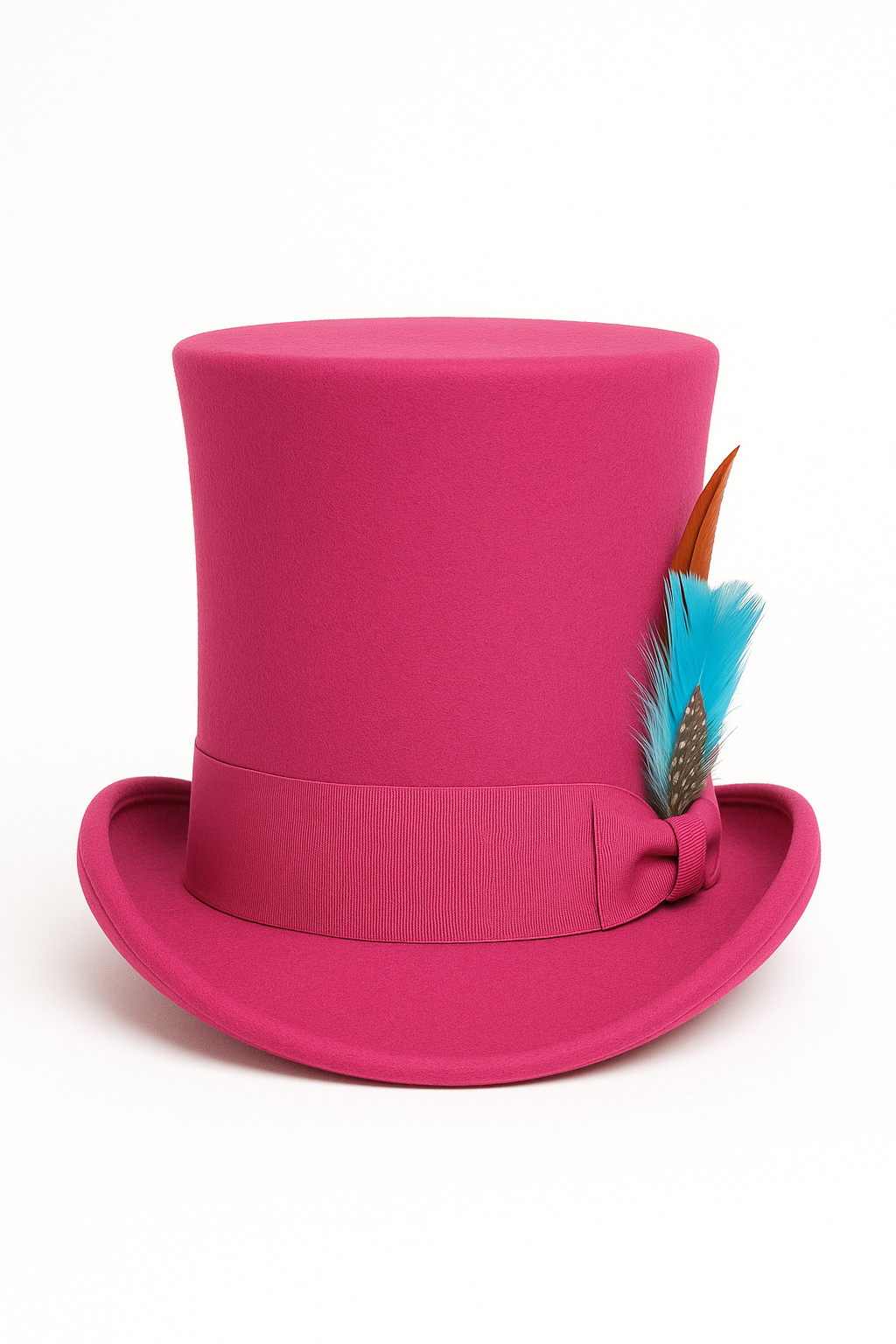 Victorian Steampunk Hot Pink Felt Top Hat