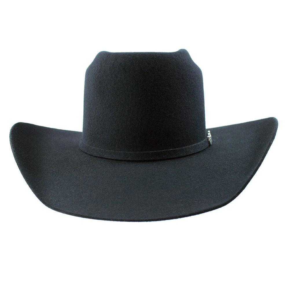 6X Black Brick Crown Wool Felt Hat