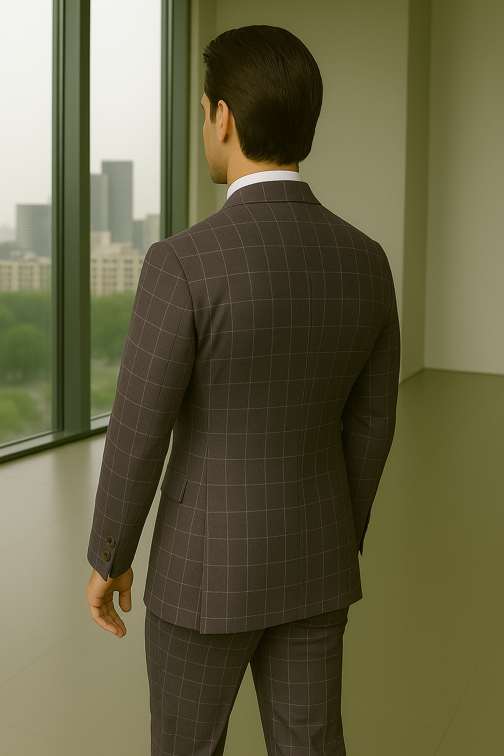 Italian 3 Piece Wool Modern Business Suit