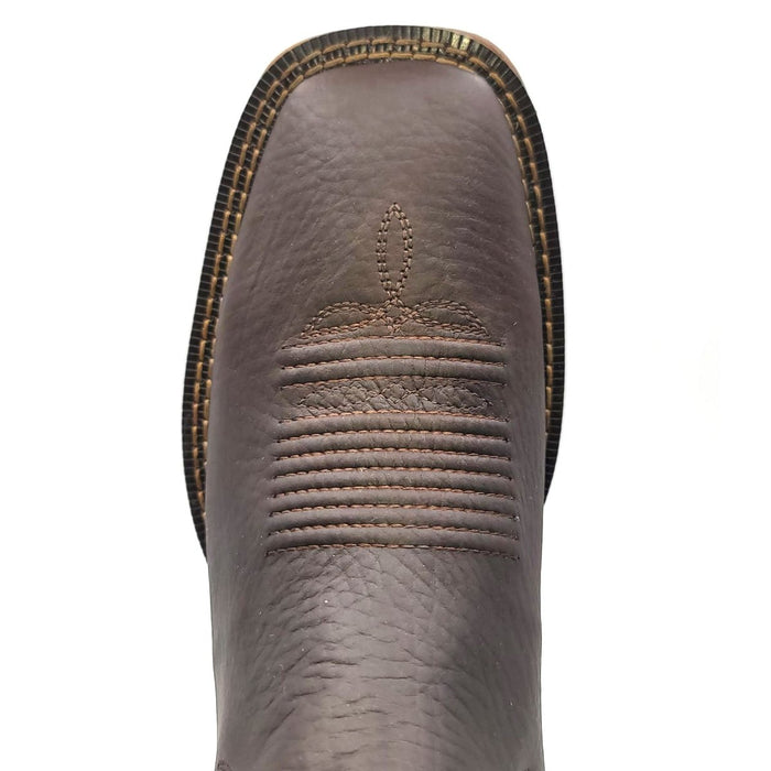 El Besserro Men's Square Toe Leather Ankle Boots Chocolate