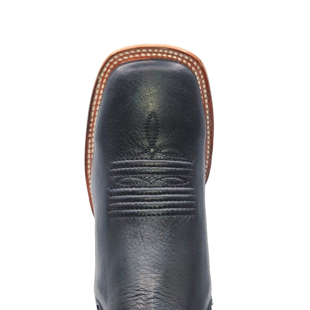 El Besserro Women's Square Toe Leather Ankle Boots Black