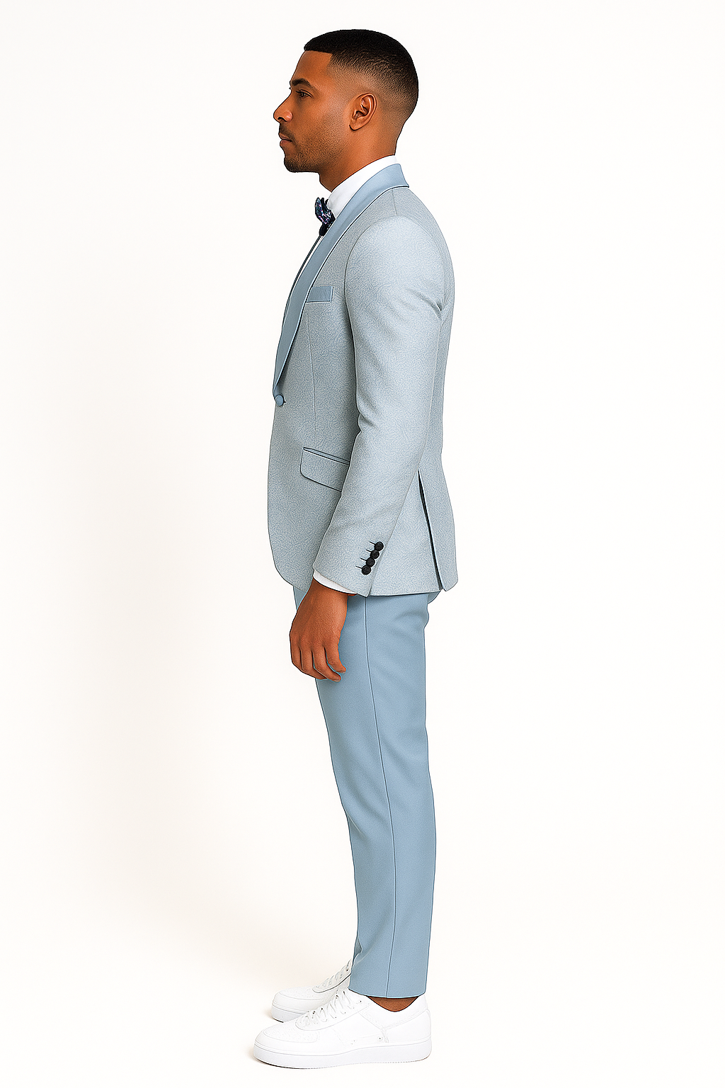 2026 Prom Blue Double-Breasted Tuxedo by Tazzio