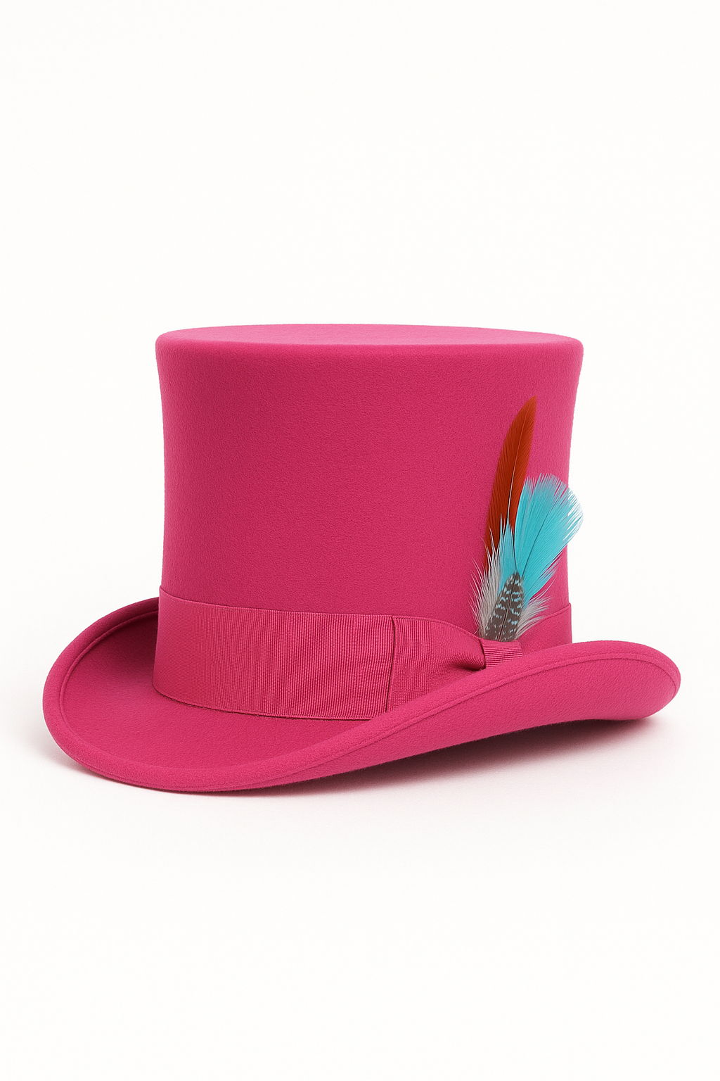 Victorian Steampunk Hot Pink Felt Top Hat