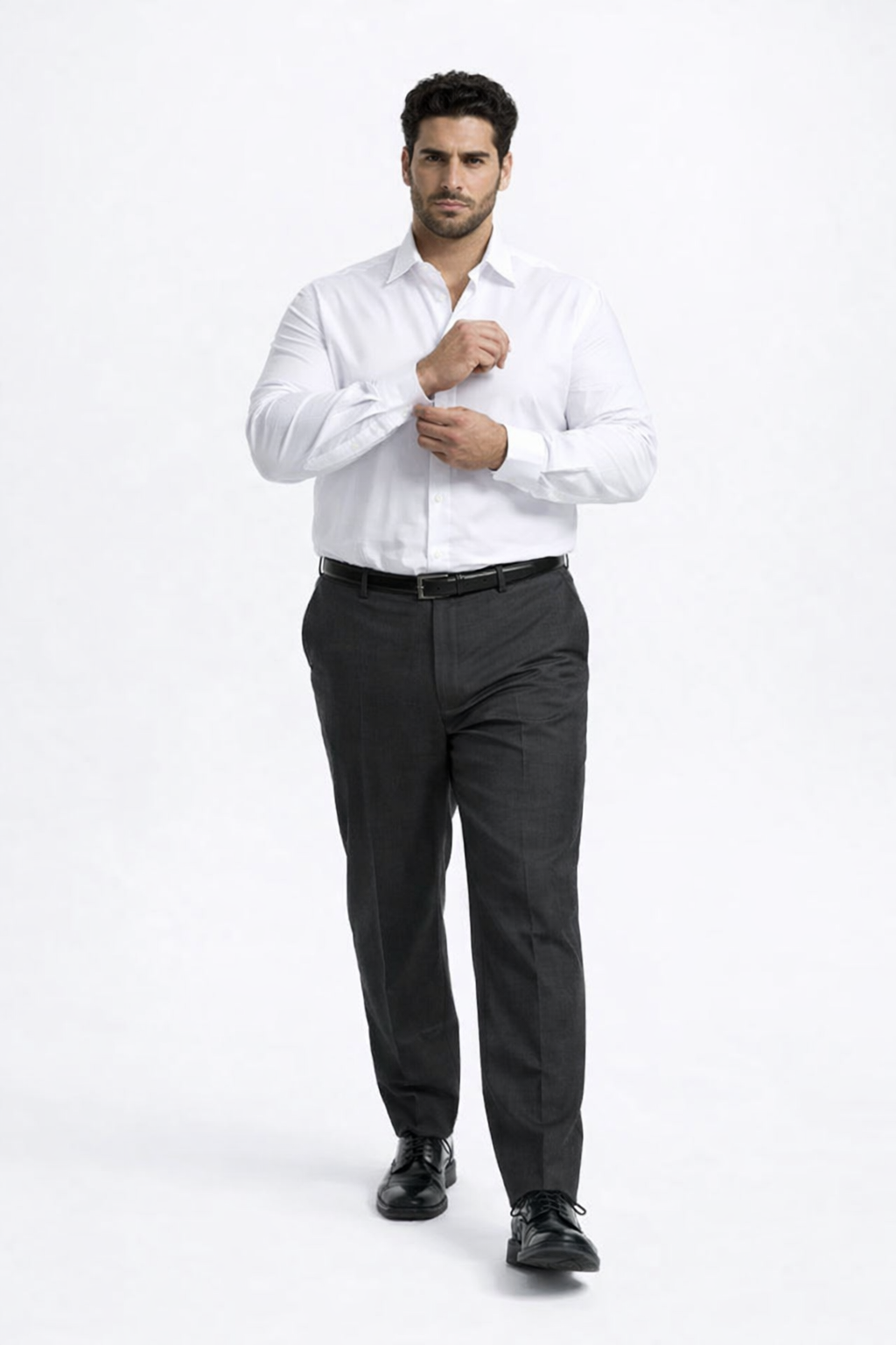Verno Men's Classic White Cotton Dress Shirt