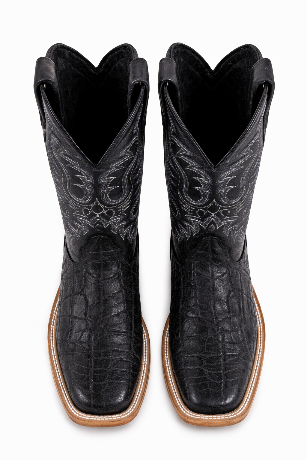 Elephant Print Square Toe Boots
