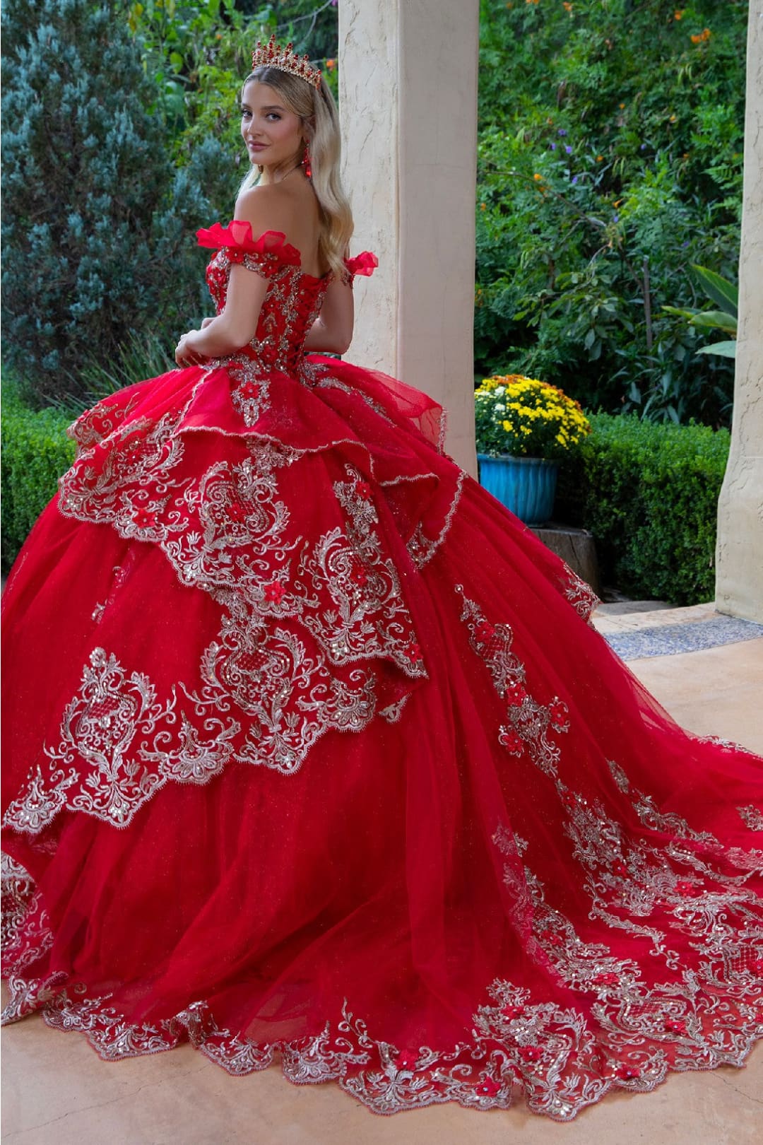 Embroidered Off Shoulder Ball Gown by GLS Gloria GL3528
