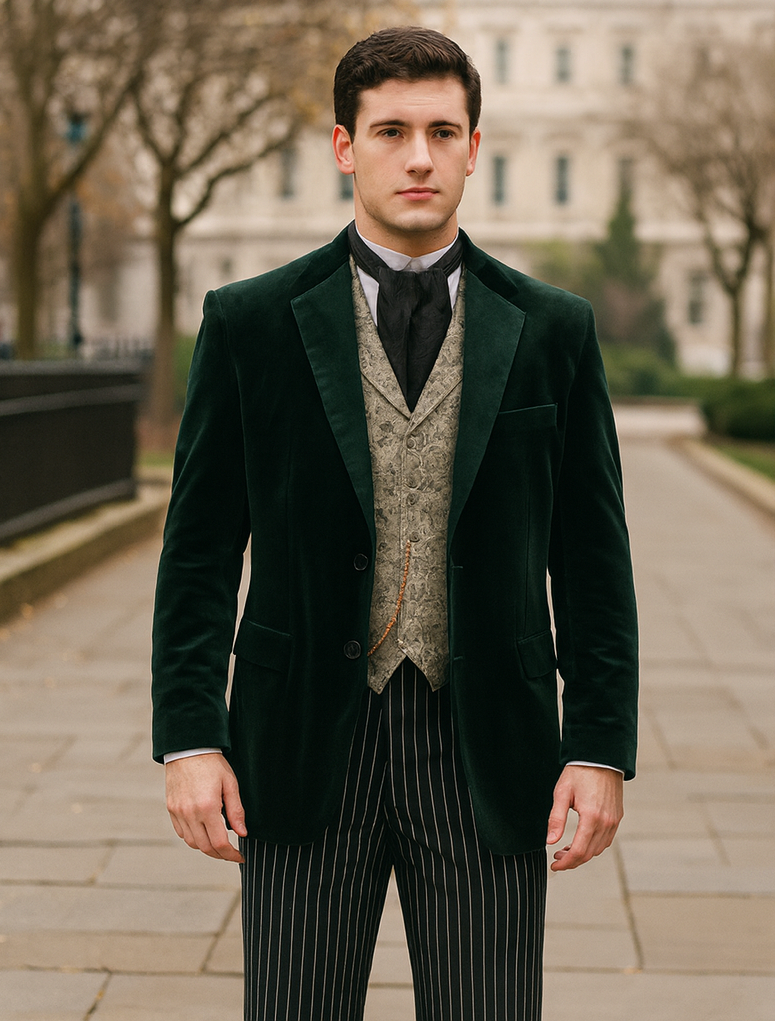 Emerald Velvet Roderick Smoking Jacket for Men
