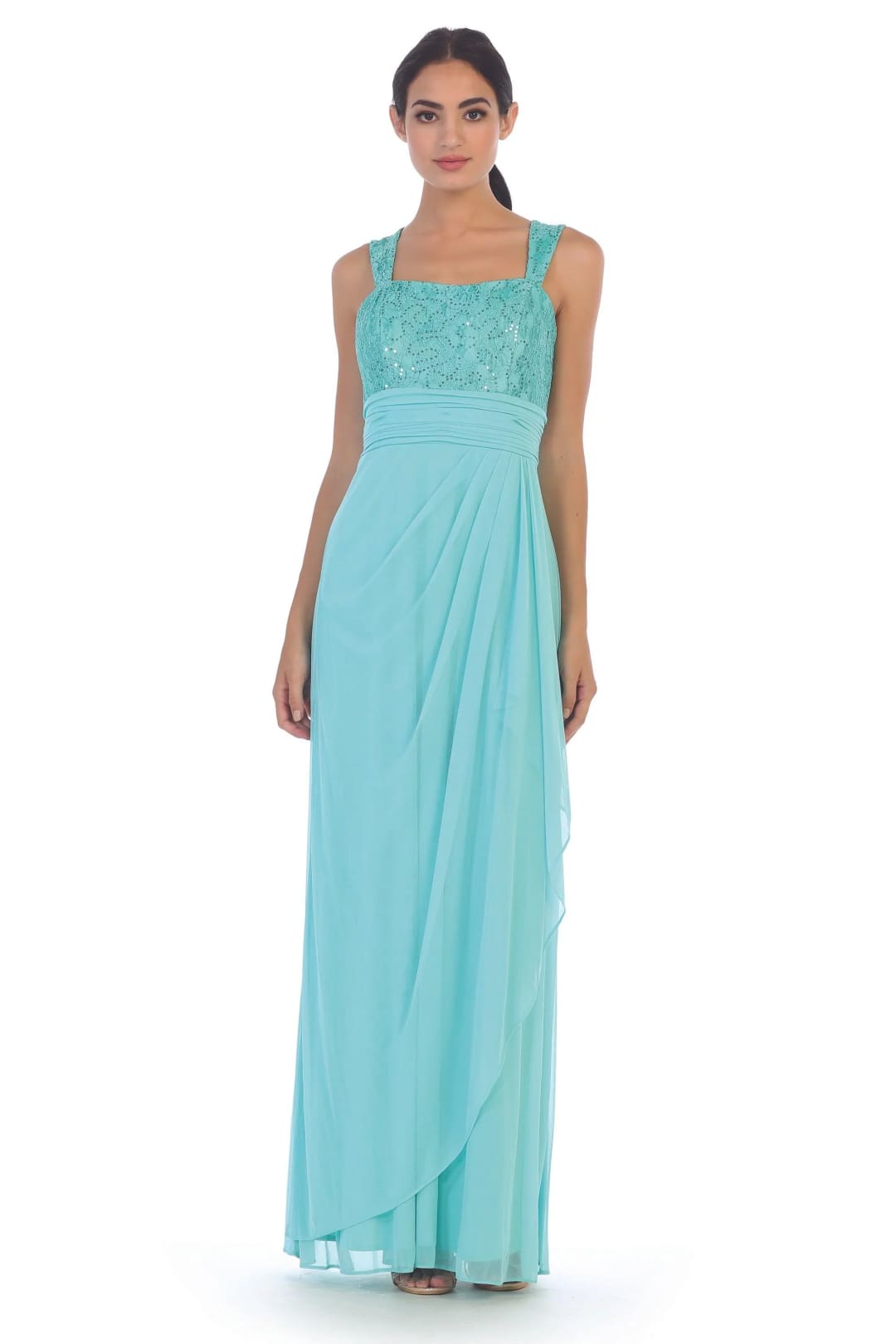 Eva USA 3094 Long Mother Of The Bride Lace Chiffon Jacket Dress