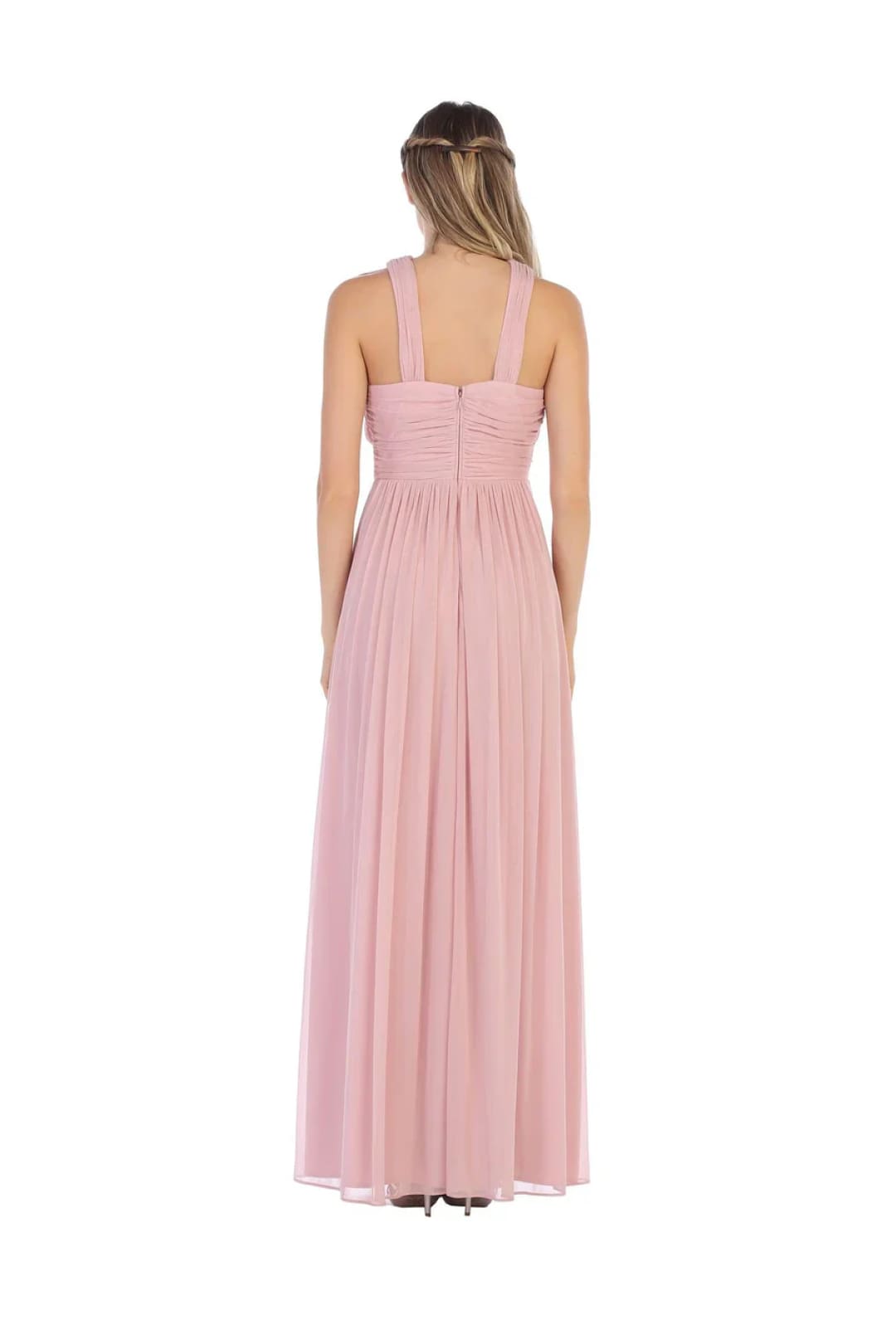 Eva USA 3280 Long Criss Cross Halter Bridesmaids Dress