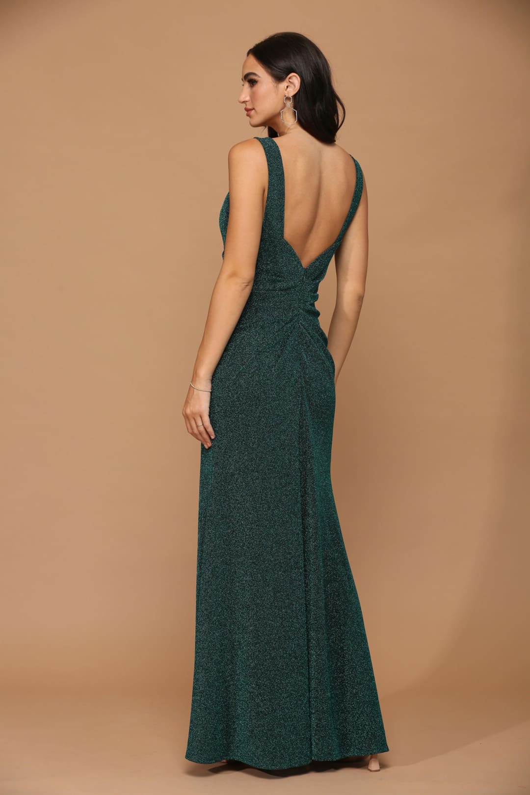 Eva USA 3436 Long Sleeveless Metallic Mother of the Bride Dress