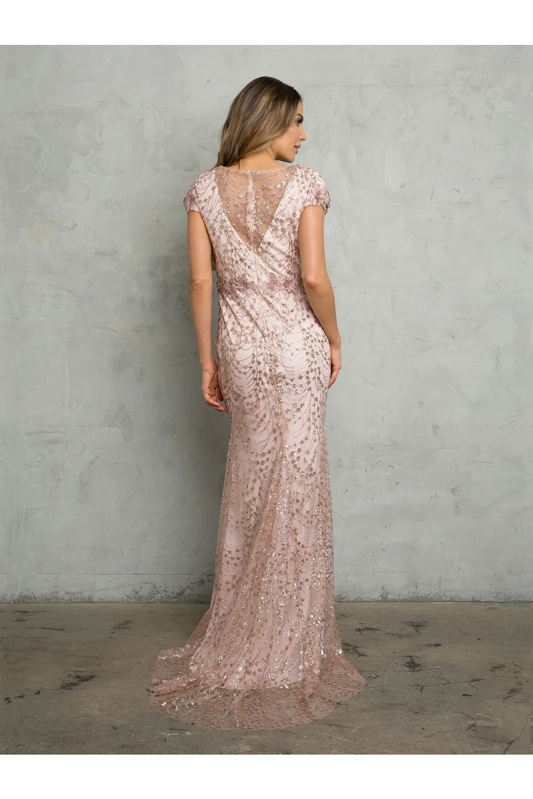 Eva USA 5266 Long Formal Glitter Applique Evening Dress