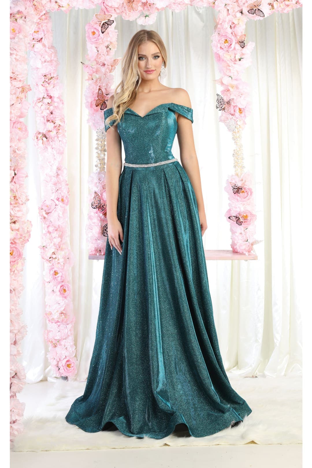 Evening Gown Pleated Long Formal Gown and Plus Size May Queen MQ1876