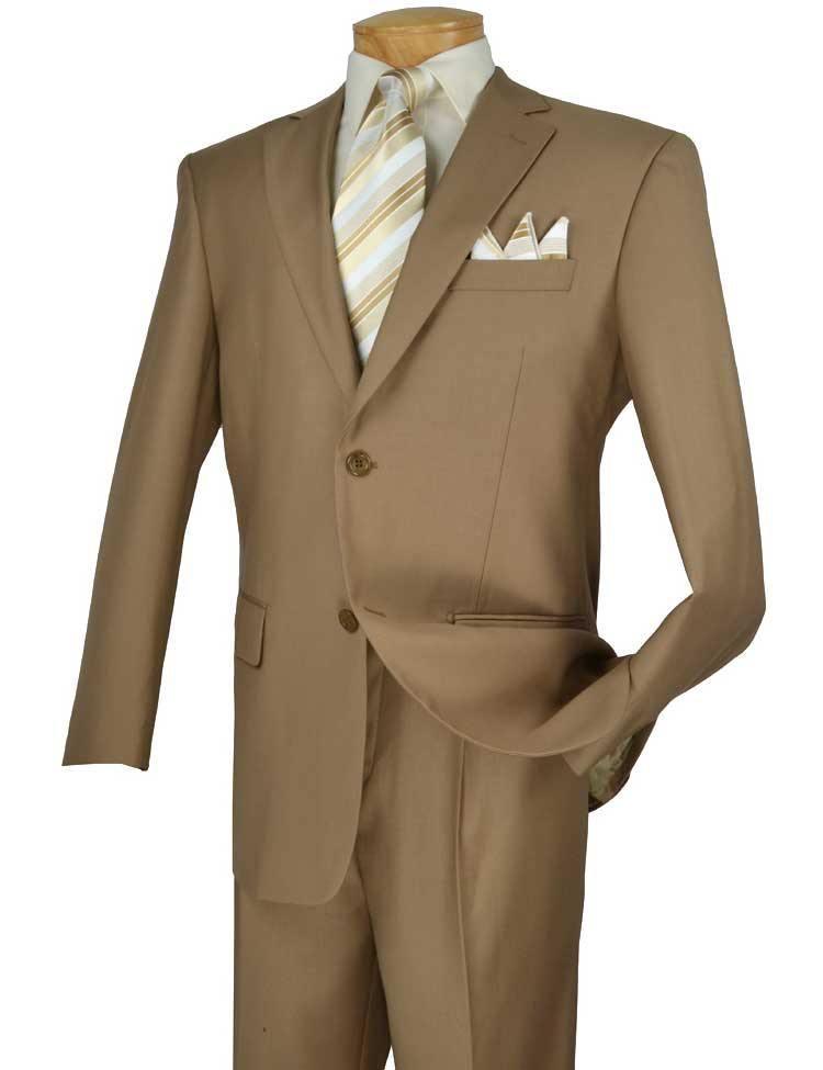 Classic Fit Khaki Two Piece Executive Suit