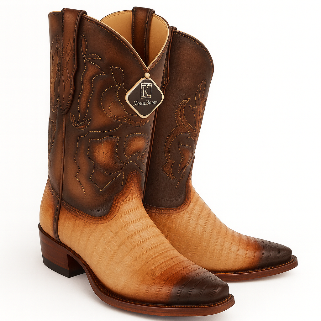 King Exotic Burnished Oryx Caiman Belly Boots