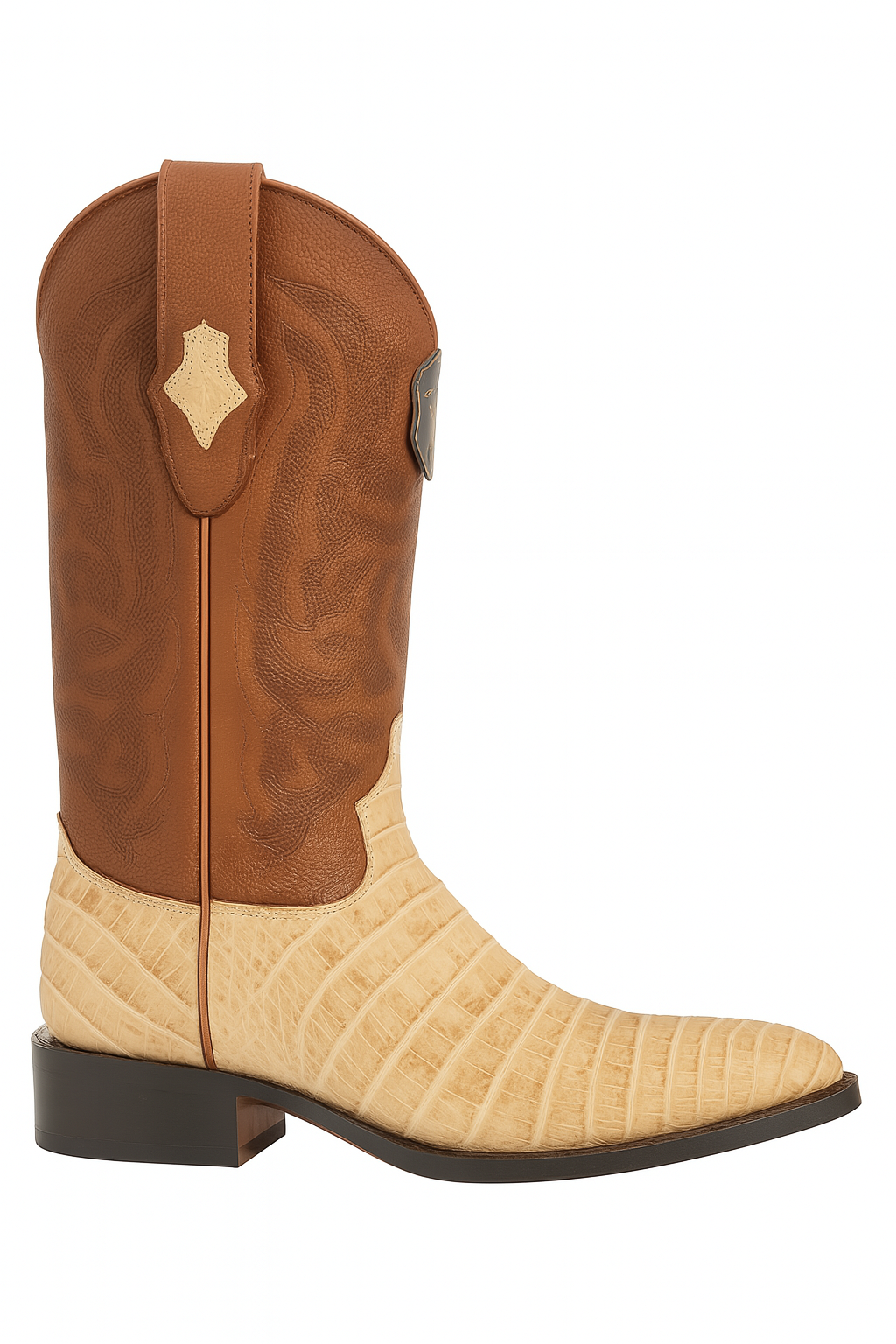 Los Altos Boots Honey Caiman Belly Cognac Cowboy Boots J-Toe