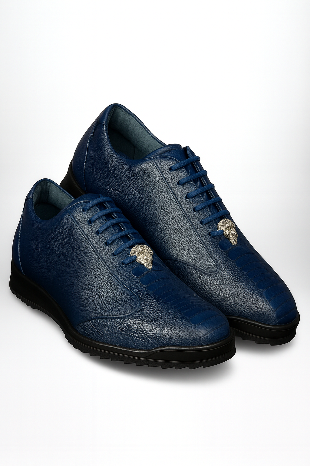 Los Altos Navy Blue Ostrich Leg Sneakers
