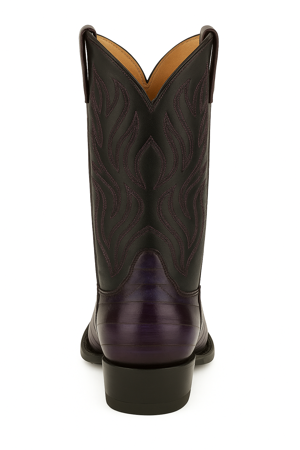 Men's King Exotic Snip Toe Eel Boots Handcrafted Burnished Purple (494RD0866)