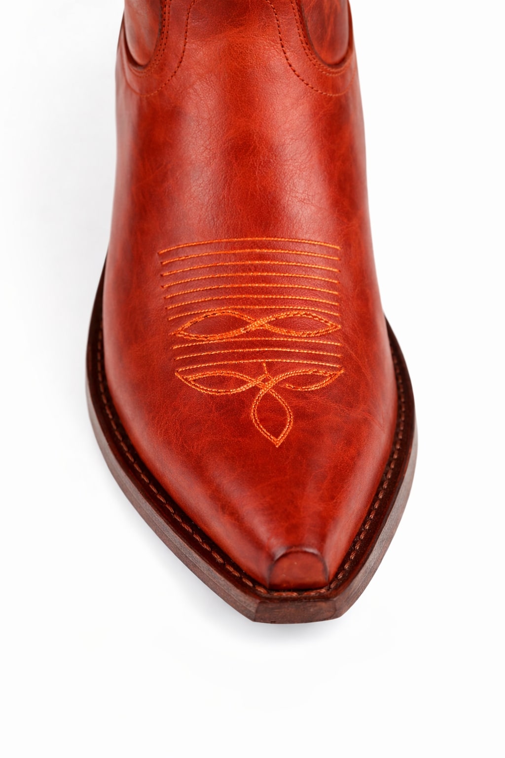 King Exotic Men's Snip Toe Leather Boots Cognac