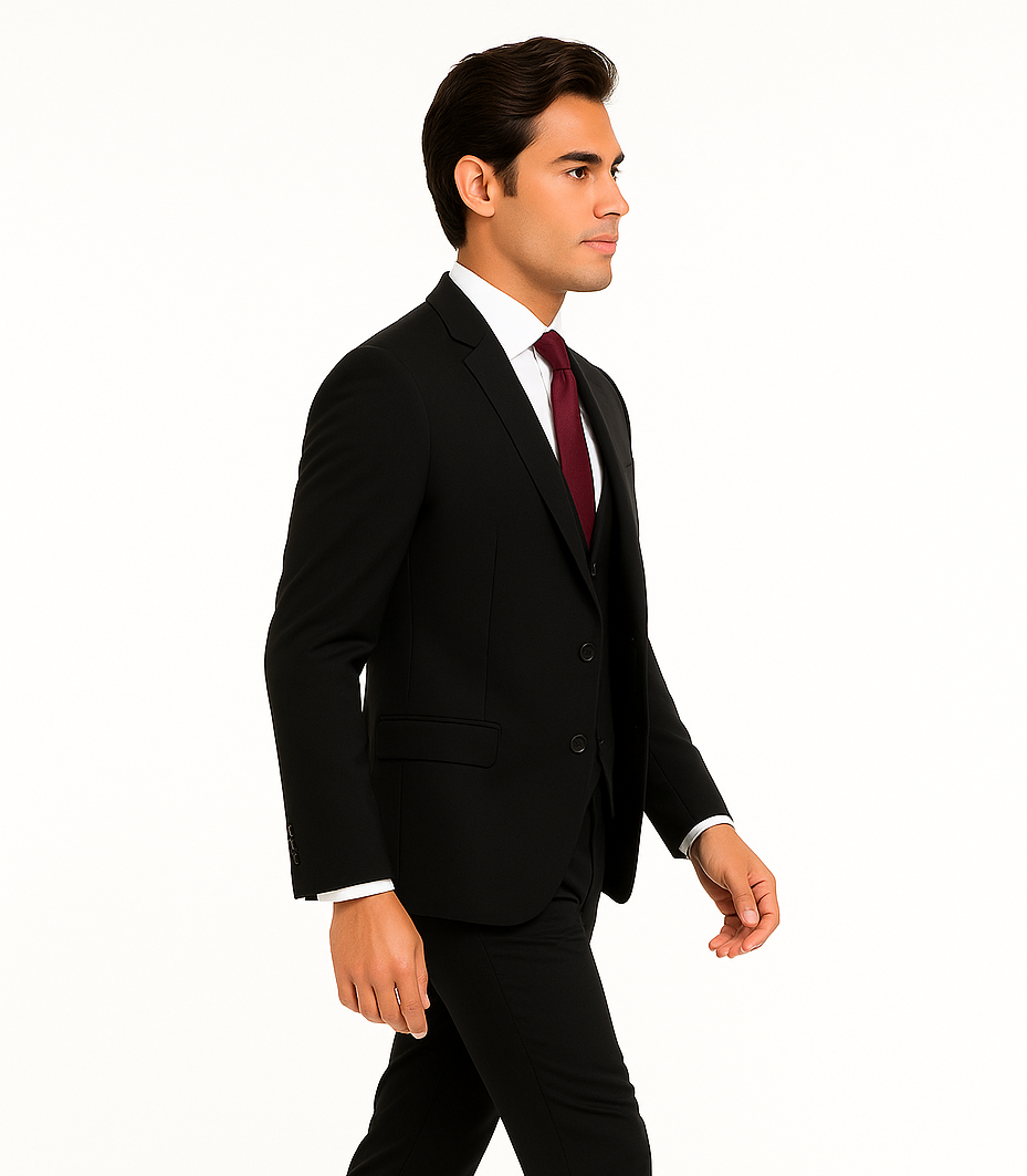 Extra Slim Fit Suit Black Shorter Sleeve~ Shorter Jacket