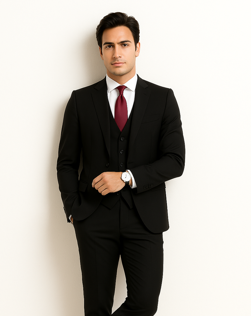 Extra Slim Fit Suit Black Shorter Sleeve~ Shorter Jacket