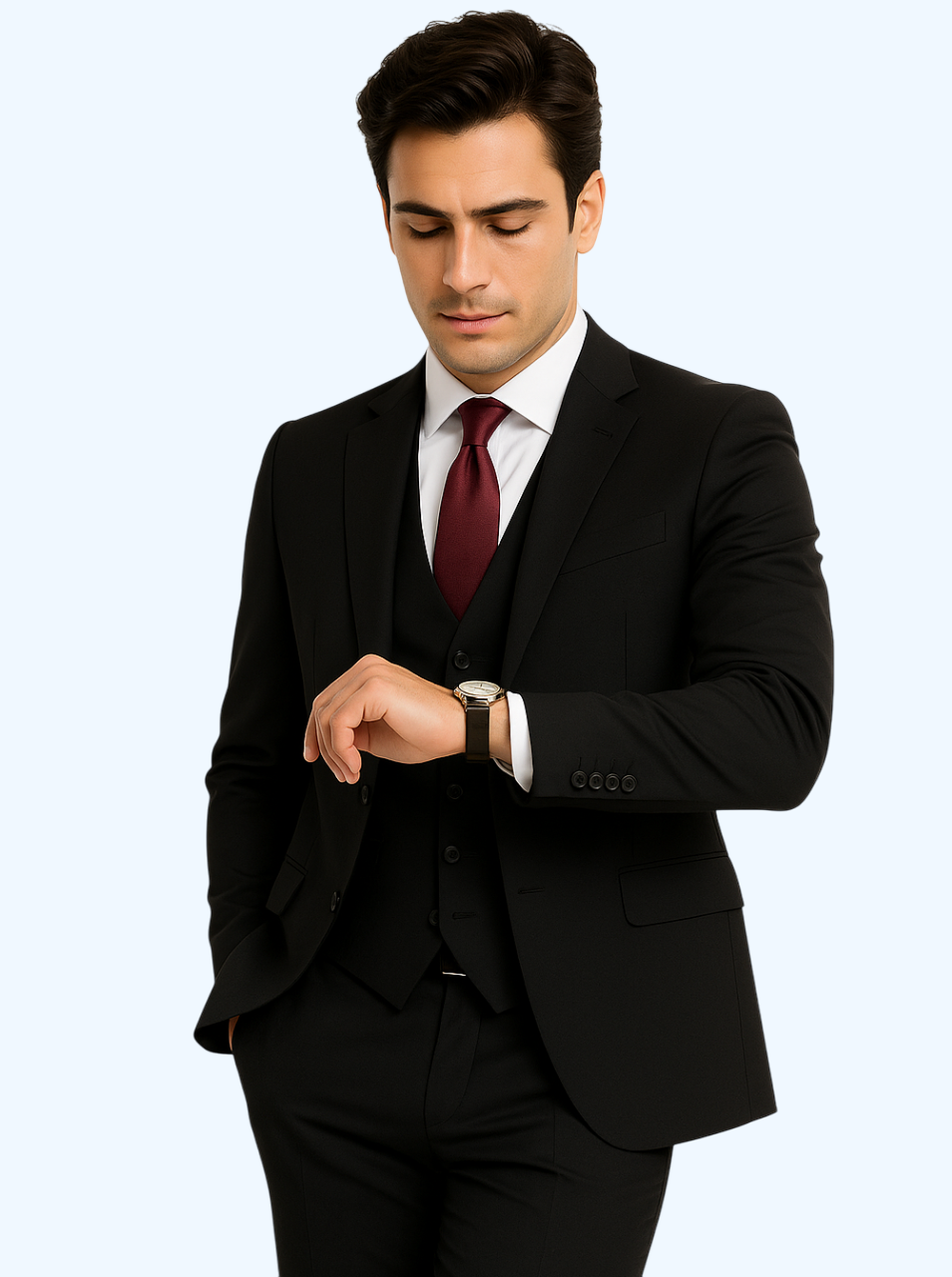 Extra Slim Fit Suit Black Shorter Sleeve~ Shorter Jacket