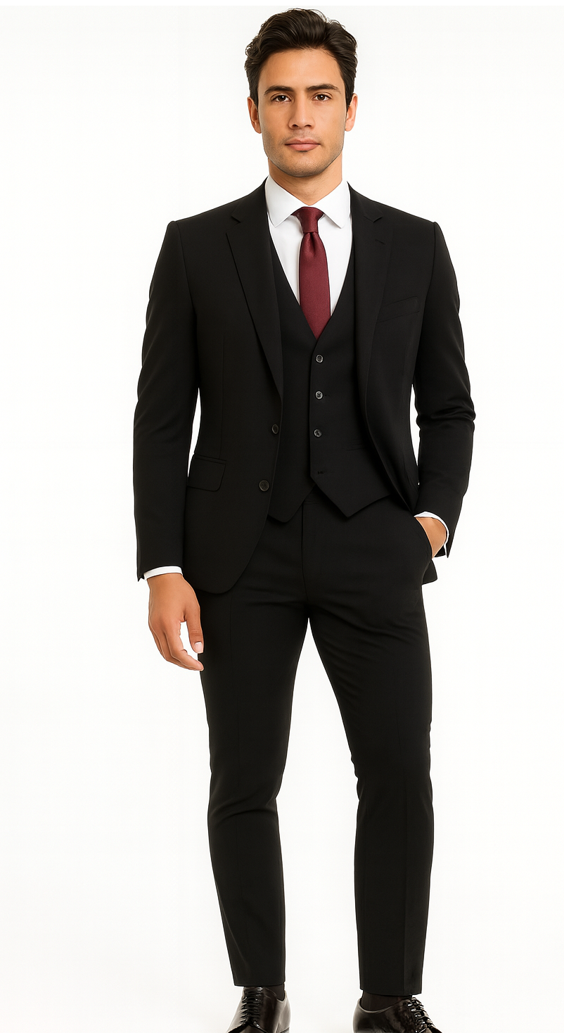 Extra Slim Fit Suit Black Shorter Sleeve~ Shorter Jacket