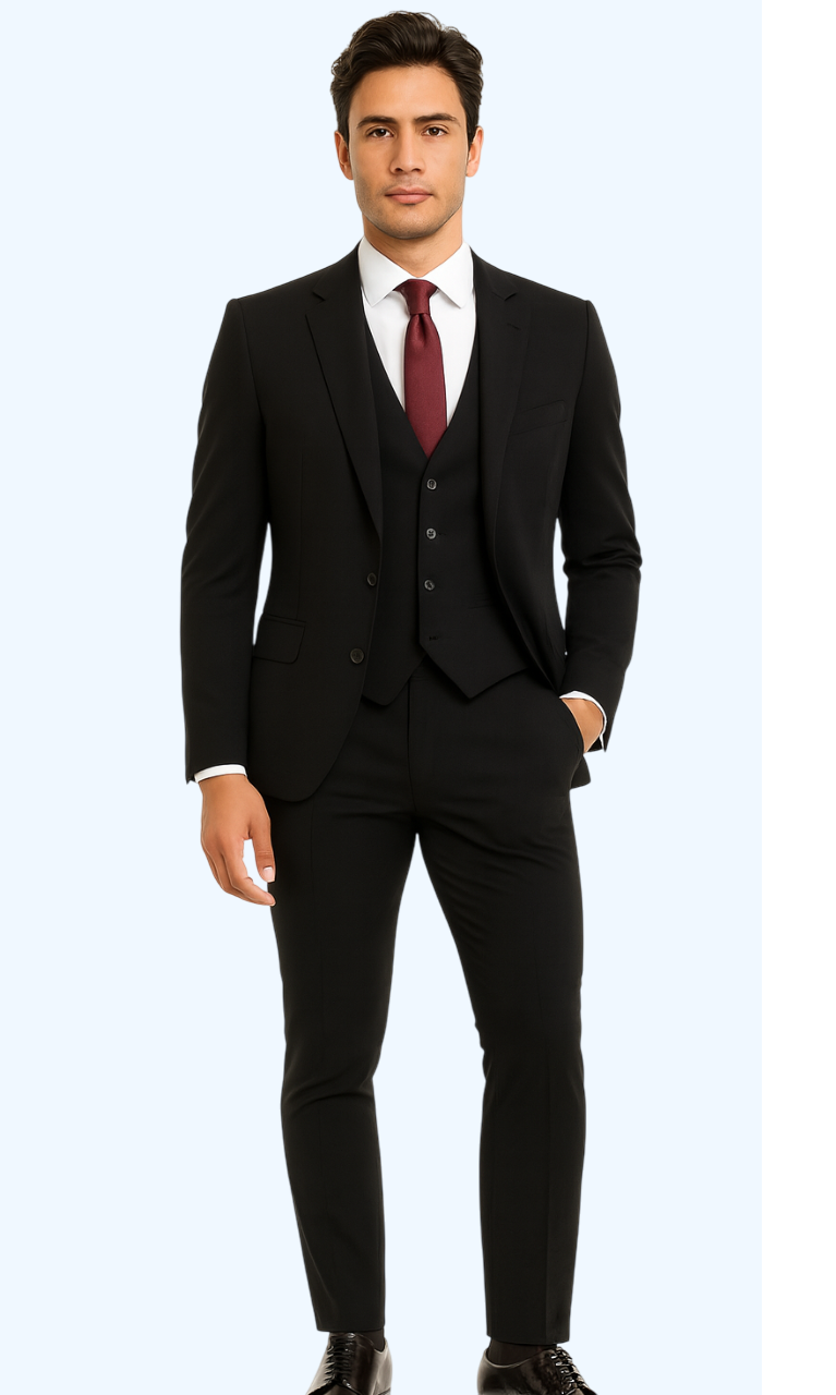 Extra Slim Fit Suit Black Shorter Sleeve~ Shorter Jacket