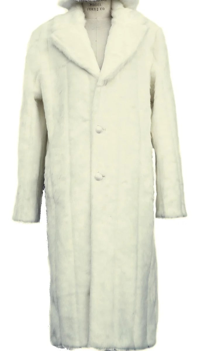 Men’s Full-Length Faux Fur Trench Coat