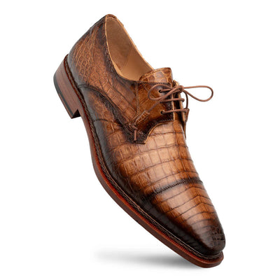 Giovane Crocodile Derby Camel by Mezlan