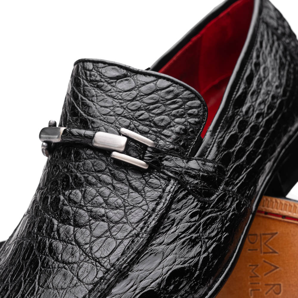 Marco Di Milano Fabro Caiman Black Bit Loafers