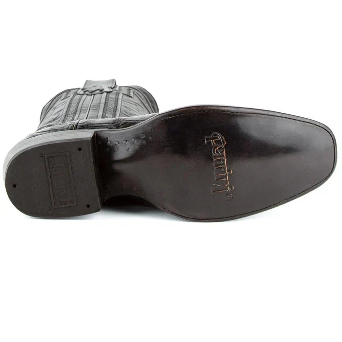 Ferrini Bronco Pirarucu Print Fish Boots Black