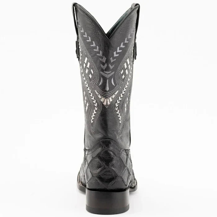 Ferrini Bronco Pirarucu Print Fish Boots Black