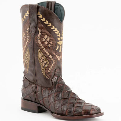 Ferrini Bronco Pirarucu Print Chocolate Boots