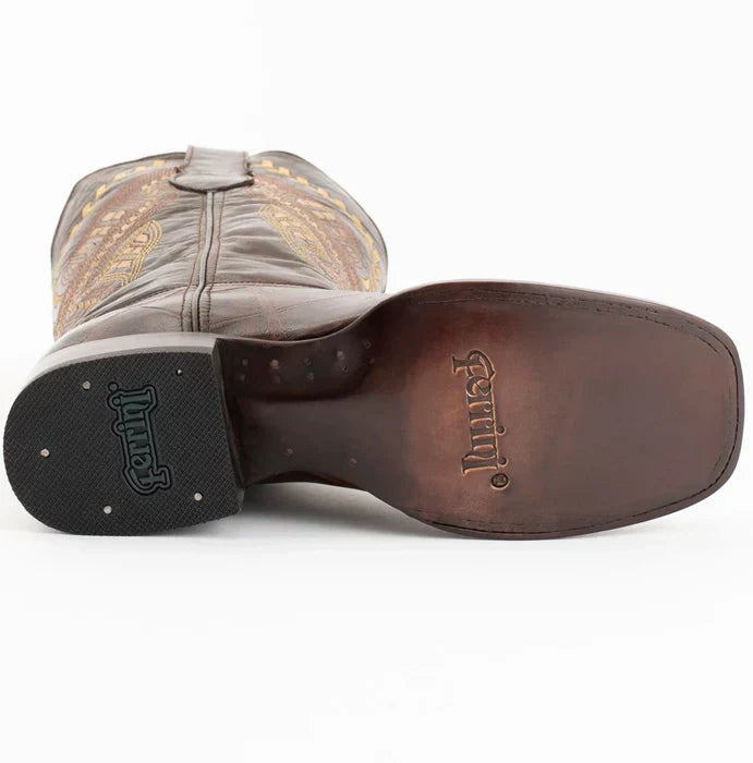 Ferrini Jesse Men's Print Alligator Boots - Chocolate