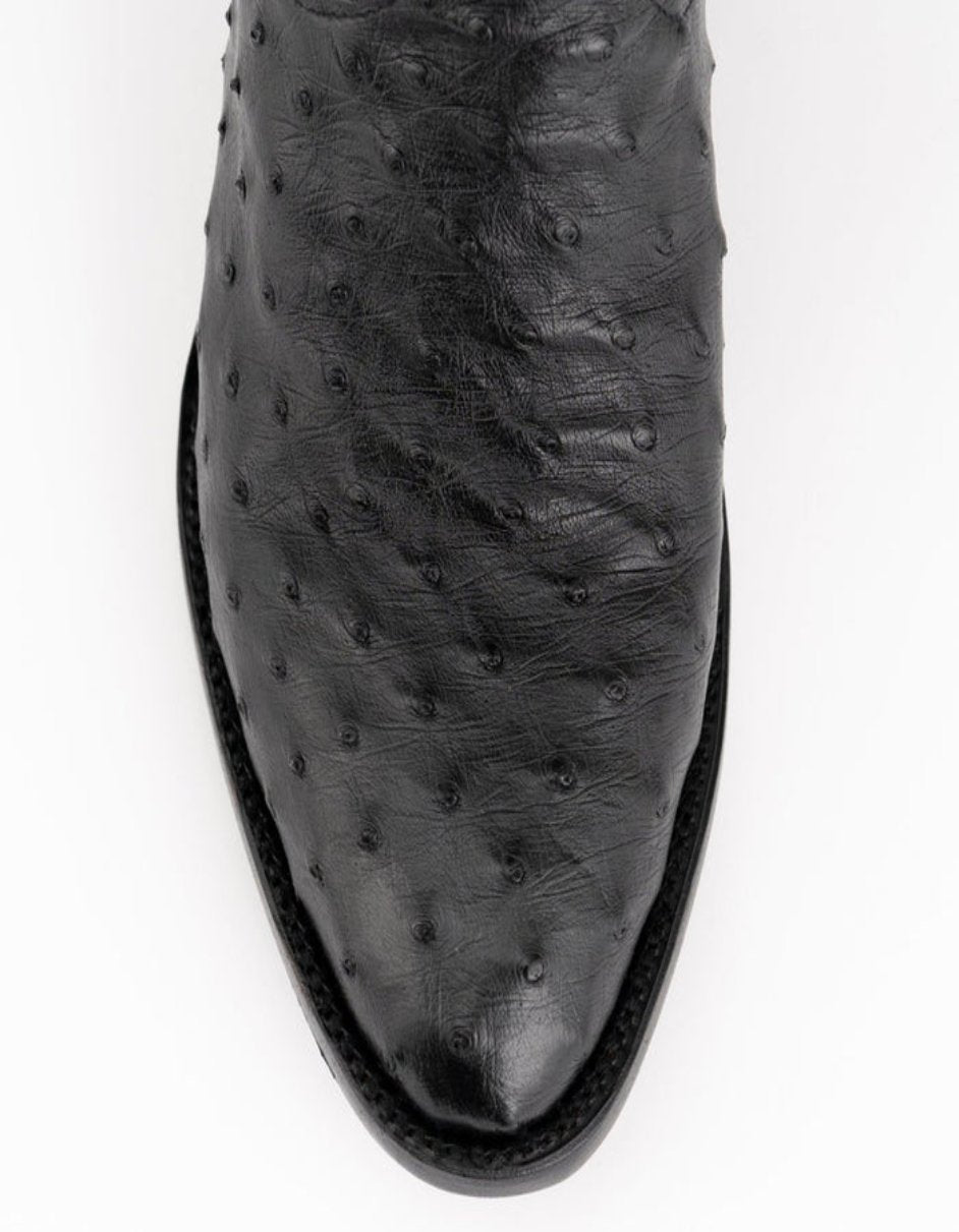 Ferrini Men's Full Quill Ostrich Black Boots