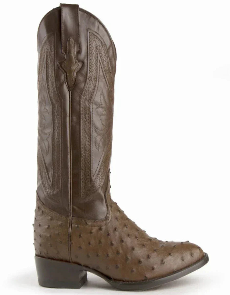 Ferrini Men's Colt Full Quill Ostrich Boots - Kango Brown