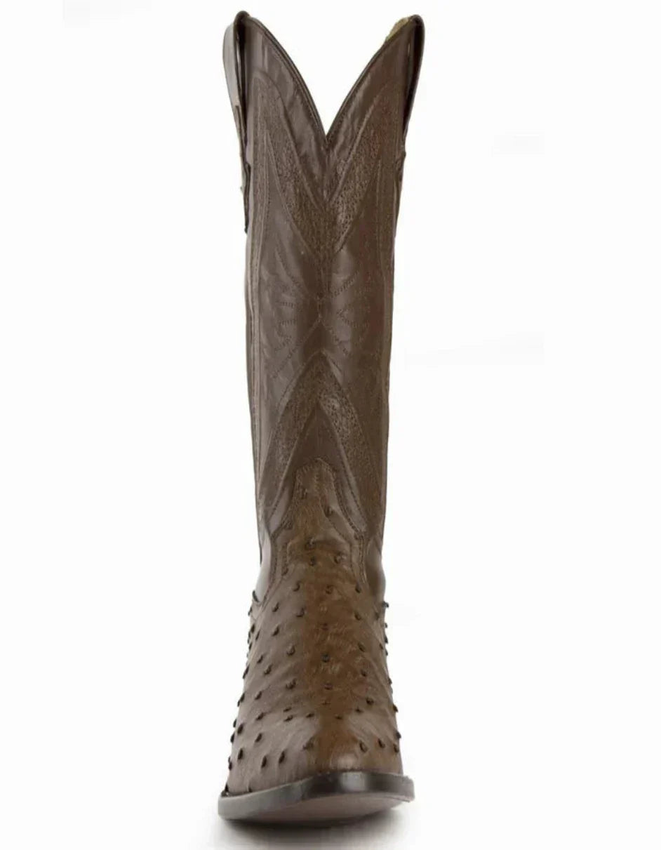 Ferrini Men's Colt Full Quill Ostrich Boots - Kango Brown