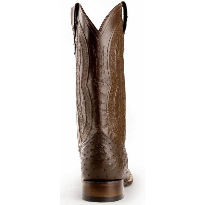 Ferrini Men's Colt Full Quill Ostrich Square Toe Boots Handcrafted - Black