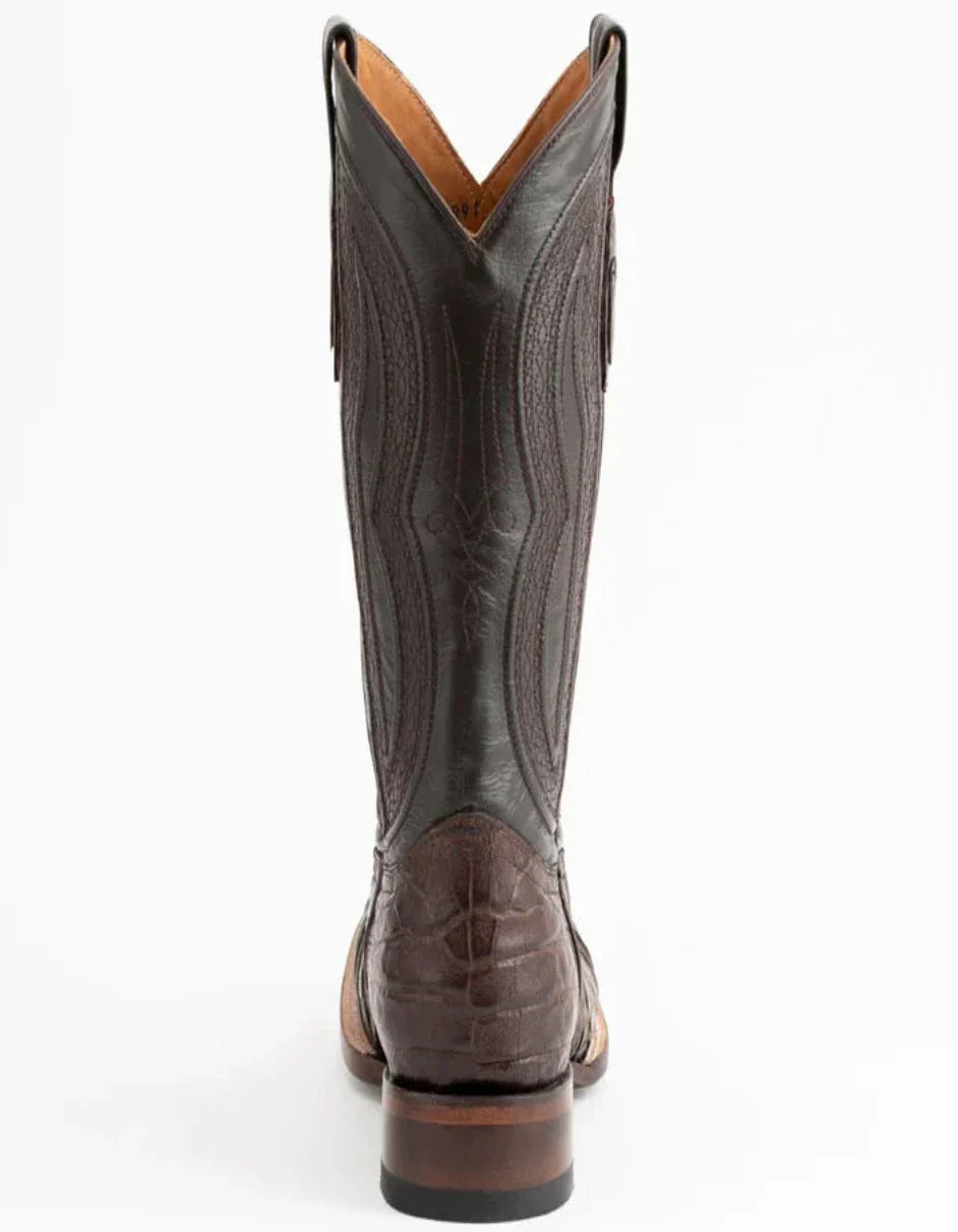 Dakota Belly Caiman Square Toe Western Boots