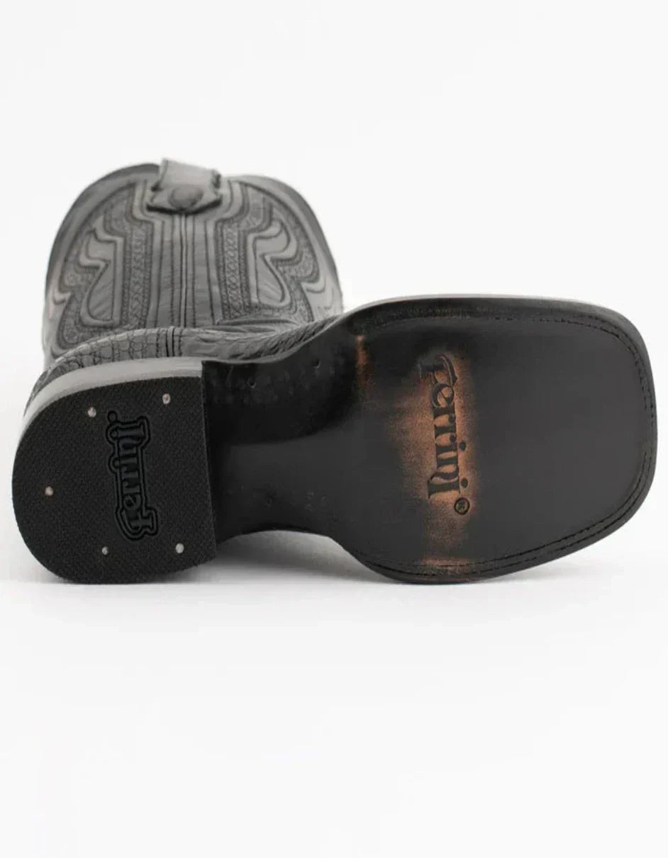 Ferrini Dakota Black Hornback Caiman Western Boots