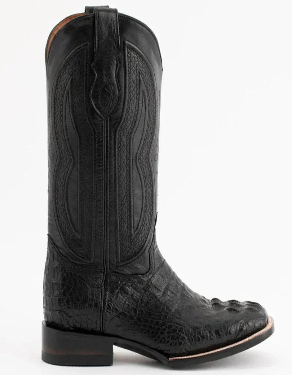 Ferrini Dakota Black Hornback Caiman Western Boots