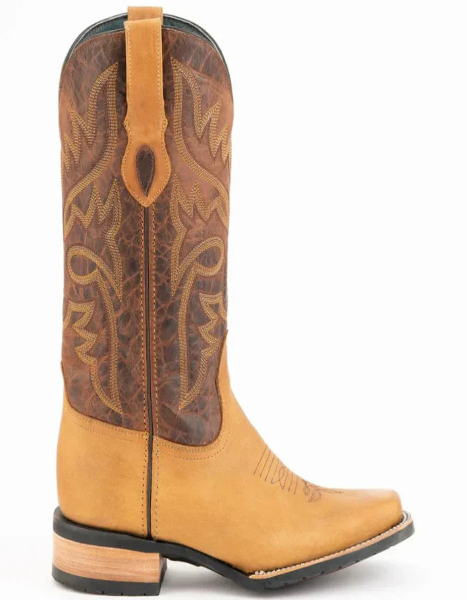 Ferrini Kingston Tan Rubber Sole Square Toe Boots